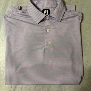 FootJoy Pink and White Striped Polo